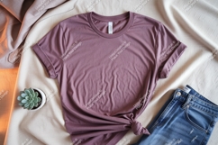 Mauve t shirt denim jeans succulent plant tshirt Product Image 1