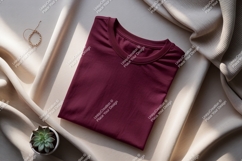 Maroon t shirt draped fabric jewelry plant image Product Image 1