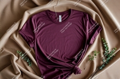 Maroon shirt draped fabric greenery image Product Image 1