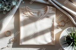 Cream shirt jewelry plant mockup bracelet necklace Product Image 1