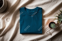 Teal shirt jewelry plants mockup Product Image 1