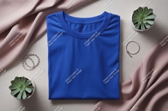 Blue t shirt pink fabric succulent plant bracelet image Product Image 1