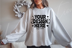 Light Gray Classic Sweatshirt Mockup Product Image 1