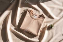 Simple beige t shirt with jewelry and plant clothing Product Image 1