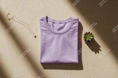 Folded lavender t shirt necklace succulent image Product Image 1
