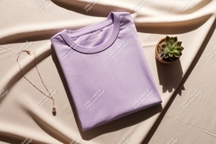 Lavender shirt gold necklace succulent mockup Product Image 1