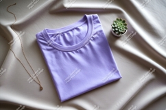 Lavender t shirt gold necklace succulent mockup Product Image 1