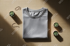 Gray t shirt succulent jewelry mockup image Product Image 1