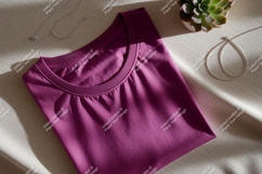 Magenta shirt jewelry plant necklace Product Image 1
