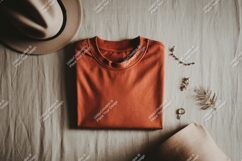 Orange shirt hat jewelry fern Mockup image Product Image 1