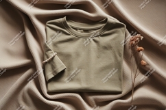 Olive shirt pearl bracelet dried flowers image Product Image 1