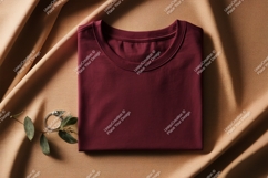 Maroon t shirt fabric mockup tshirt clothing Product Image 1