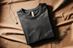 Dark gray t shirt necklace and leaf gold Product Image 1