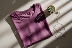 Purple shirt necklace succulent plant silver Product Image 1