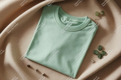 Mint green t shirt mockup soft fabric image Product Image 1