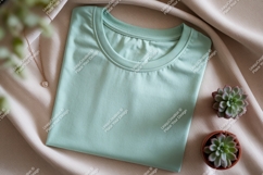 Mint green t shirt necklace succulents image Product Image 1