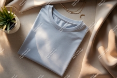 Light blue t shirt draped fabric jewelry image Product Image 1