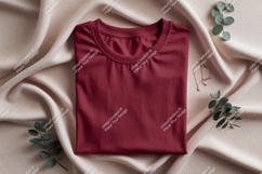 Maroon t shirt draped fabric jewelry image Product Image 1