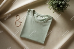 Folded green t shirt with jewelry image Product Image 1
