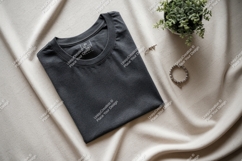 Dark grey t shirt mockup with accessories image Product Image 1