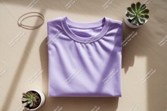 Folded lavender t shirt succulent necklace plant Product Image 1