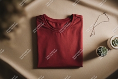 Red shirt jewelry plants mockup Product Image 1