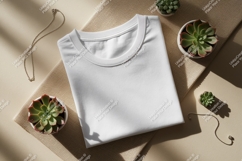 White t shirt succulent jewelry mockup plant Product Image 1