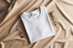 White t shirt eucalyptus necklace mockup image Product Image 1