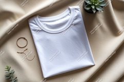 White t shirt gold bracelet succulent image Product Image 1