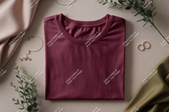 Maroon t shirt jewelry mockup image Product Image 1