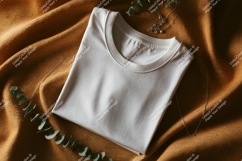 White shirt draped fabric eucalyptus necklace mockup Product Image 1