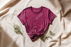 Plum t shirt draped fabric jewelry greenery image Product Image 1