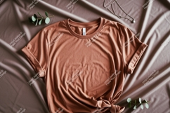 Terracotta t shirt with eucalyptus and necklace image Product Image 1
