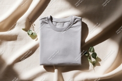 Gray t shirt draped fabric leaves clothing Product Image 1