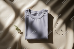 Folded lavender t shirt with plant and bracelet image Product Image 1