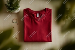 Red T Shirt Jewelry Plant mockup Product Image 1