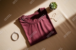 Maroon t shirt succulent jewelry plant Product Image 1