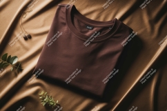 Folded brown t shirt gold fabric t-shirt jewelry Product Image 1