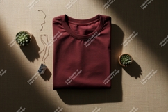 Maroon t shirt succulent necklace tshirt jewelry Product Image 1