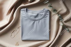 Gray t shirt draped fabric eucalyptus necklace image Product Image 1