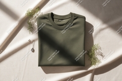 Olive green t shirt jewelry greenery image Product Image 1