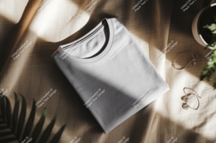 Gray T Shirt Jewelry Mockup image Product Image 1