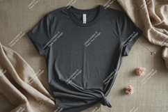 Dark grey t shirt fabric mockup image Product Image 1
