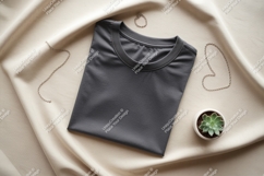 Dark gray t shirt mockup with succulent image Product Image 1