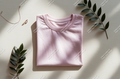 Pink t shirt jewelry leaves image Product Image 1