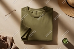 Olive green t shirt mockup image Product Image 1