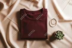 Maroon shirt pearl bracelet succulent plant image Product Image 1