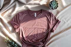 Rose shirt mockup with succulent and necklace clothing Product Image 1