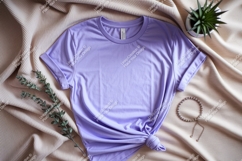 Lavender shirt with bracelets and plant mockup t-shirt Product Image 1