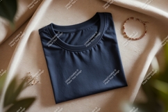 Dark blue t shirt with beaded bracelet clothing apparel Product Image 1